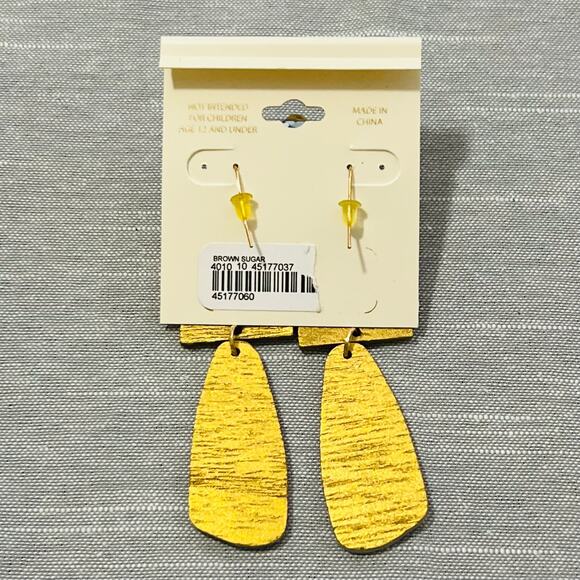 New Versona Brown Sugar Wooden Dangle Earrings - Picture 2 of 2